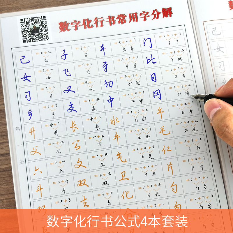 张神农数字化行书秘籍练字帖初学者硬笔书法练字神器3000常用字笔画