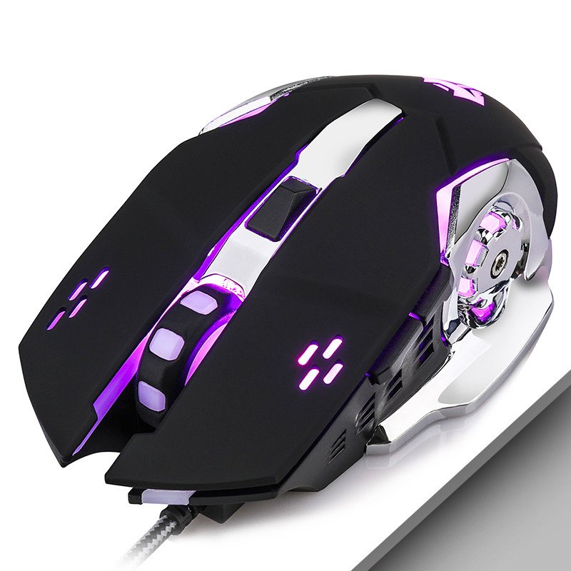 狼途游戏鼠标机械有线家用金属加重网吧背炫光电脑台式笔记本鼠标