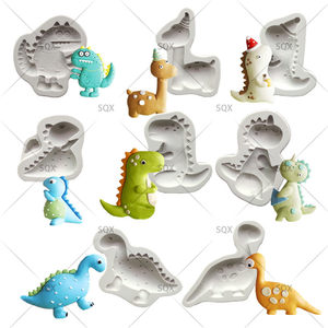 新品卡通恐龙硅胶模具 儿童生日蛋糕巧克力模具翻糖装饰模18123-1