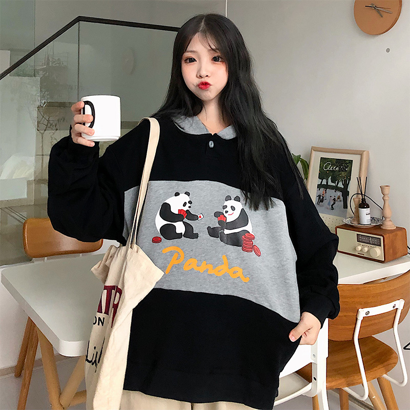 Hooded Sweater Autumn and winter Korean Edition Large Easy Plush thickening Harajuku bf Lazy wind ins Cute outerwear trendin the Women's clothing/Boutique , Large size women category - from Buy2taobao.com to provide professional Taobao agent buy service