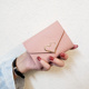 ins新款简约日韩女学生女士纯色短款信封金扣爱心可爱小钱包卡包