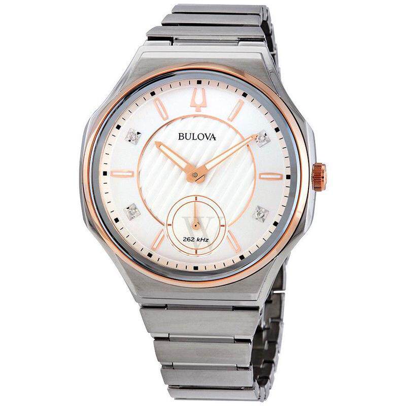 宝路华bulova手表正品上新女士时尚潮流混搭月光银女表bul98p182