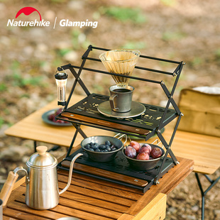Naturehike挪客桌面置物架便携户外露营折叠收纳架野餐烧烤组合桌