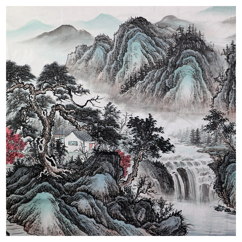 王慧《江川云泉图》职业画家