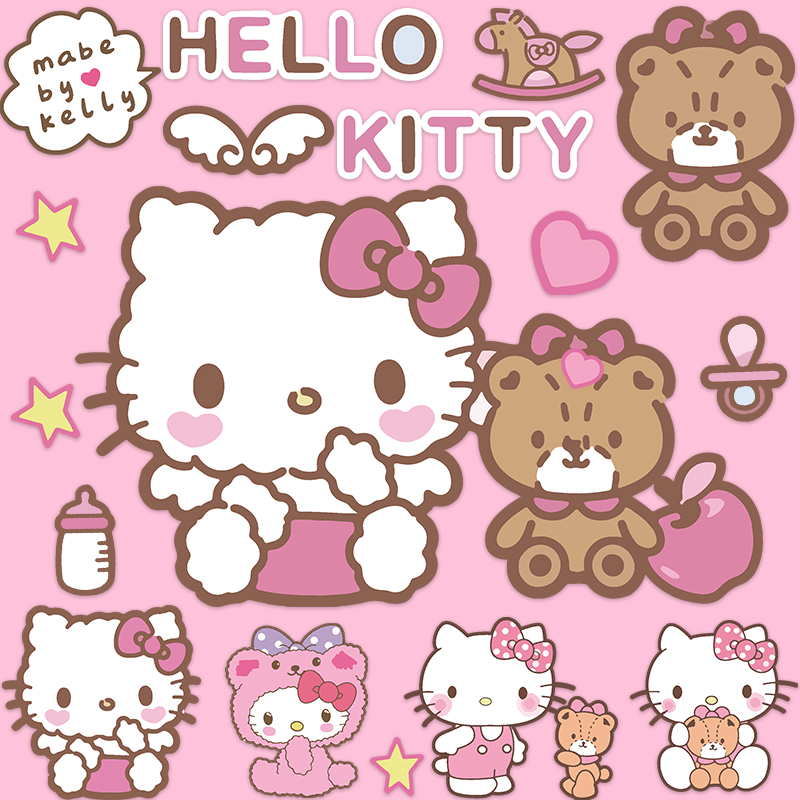 hellokitty行李箱_可爱hello kitty凯蒂猫行李箱贴纸笔记本电脑ipad