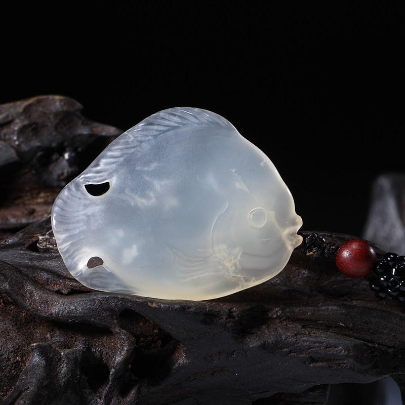 ss0736 稀缺 寿山 水晶冻石《年年有鱼》质地佳通灵 收藏品