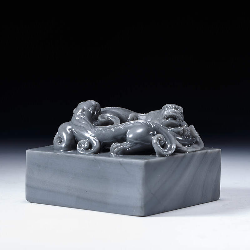 ss0932 寿山坑头石《螭虎印钮》石质上乘 章形完美 纹路奇特 藏品