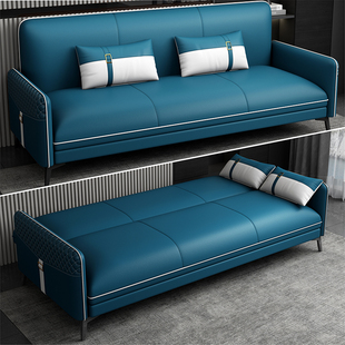 意式极简乳胶科技布沙发客厅轻奢北欧布艺现代简约小户型折叠沙发