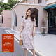 新中式国风女装2024新款夏短袖大码高级感洋气印花改良旗袍连衣裙