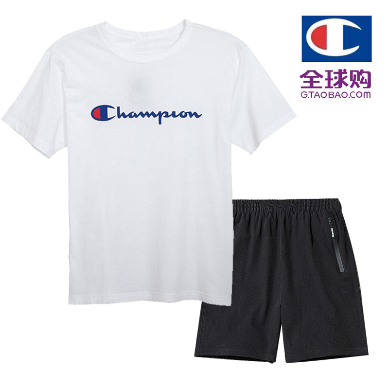 潮牌百搭休闲运动套装情侣夏季宽松半袖明星同款两件装短袖T恤男