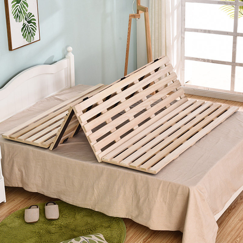 日式榻榻米床单人床办公室午休床平板床天然桐木四折折叠床板实木