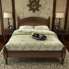 复古美式乡村1.5米双人床欧式实木床卧室单人简约1.2米儿童床家具