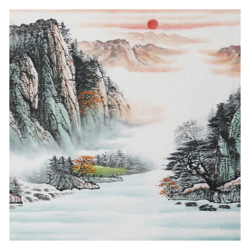 周国耀《富水长流》178x69cm