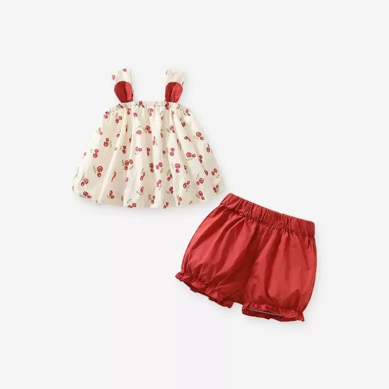 女童套装夏季洋气时髦女宝宝夏装薄款儿童衣服小女孩吊带两件套潮
