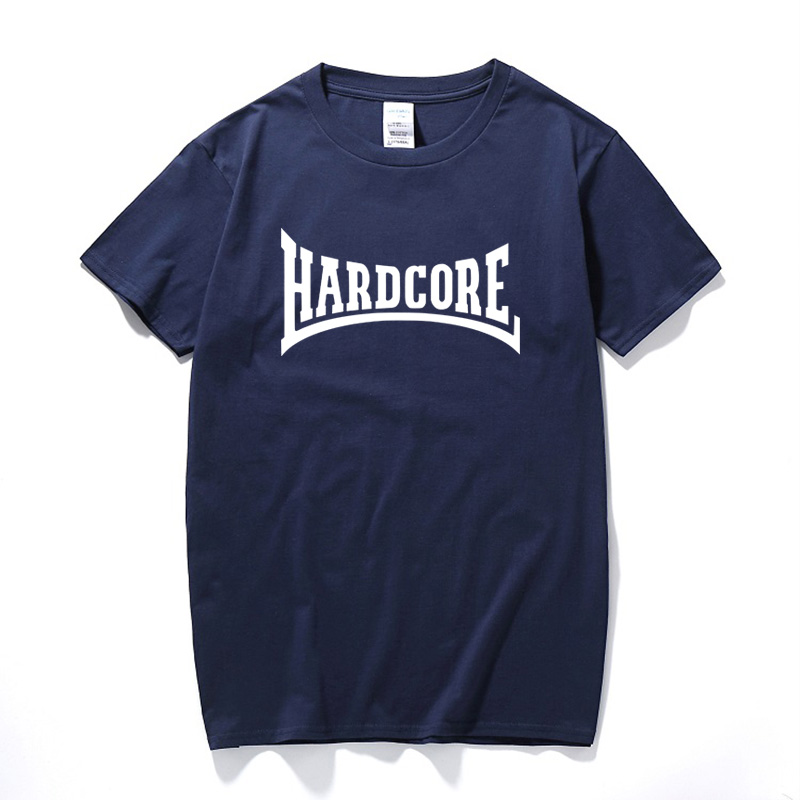 Europe Large T-shirt man fashion HARDCORE letter printing T-shirt Cool Fun Iron rod shirt Short sleevedin the Men's clothing, T-shirt category - from Buy2taobao.com to provide professional Taobao agent buy service