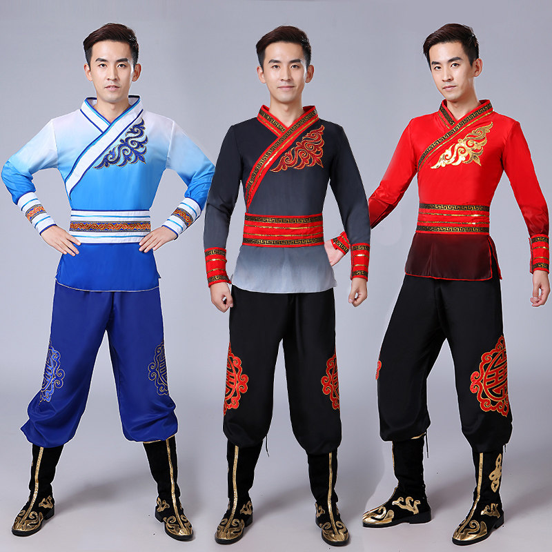 新款古典舞演出服装男士打鼓服舞龙舞狮表演服饰秧歌服舞台舞蹈服