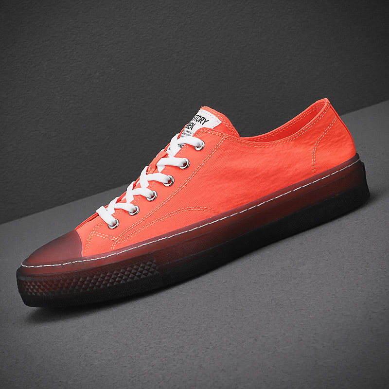 网红果冻鞋男式休闲单鞋夏季透气帆布鞋潮男小红鞋舒适板鞋低帮鞋