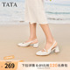 Tata他她包头凉鞋女鞋粗跟高跟玛丽珍凉鞋单鞋2024夏季新7YU01BH4