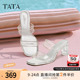 TATA他她法式气质高跟拖鞋女鞋一字带休闲凉鞋2025夏新款XEK03BT5