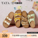 TATA他她女鞋可露丽熊2025年复古勃肯拖鞋女休闲厚底凉鞋7GN03BT5
