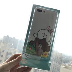 台湾正版line friends布朗熊可妮兔iPhone7/7plus防摔手机壳苹果7