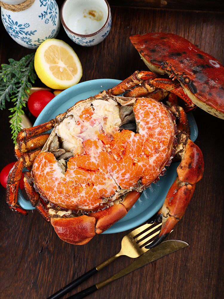 面包蟹鲜活熟冻包邮超大海鲜螃蟹梭子蟹海蟹黄金蟹英国满黄珍宝蟹