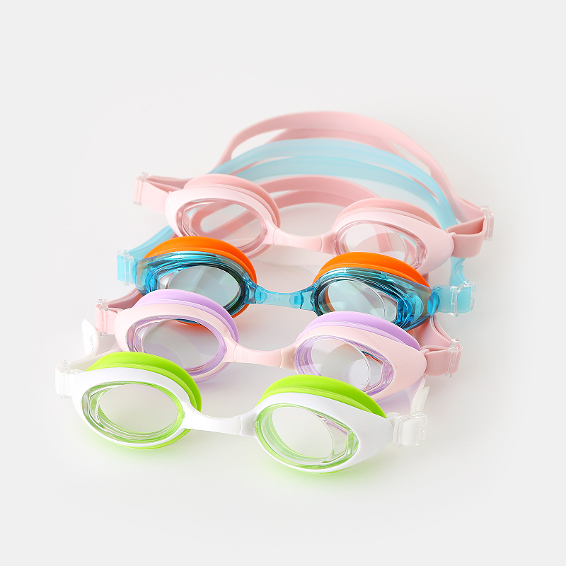 潮酷儿童泳镜 男童女童专业游泳装备 防水防雾高清中框游泳眼镜潮