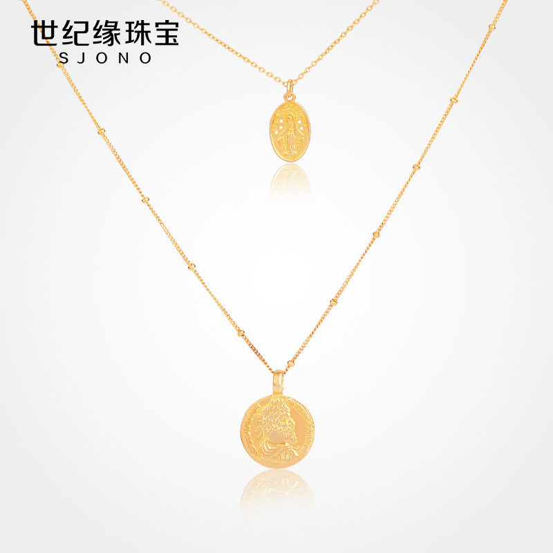 世纪缘(饰品)珠宝七色格调系列0863项链中世纪风925银一体链女