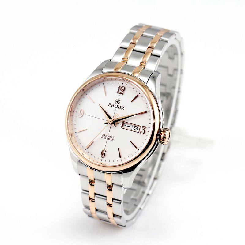 依波新款复古表时尚双日历背透机械情侣表休闲商务男表11010210