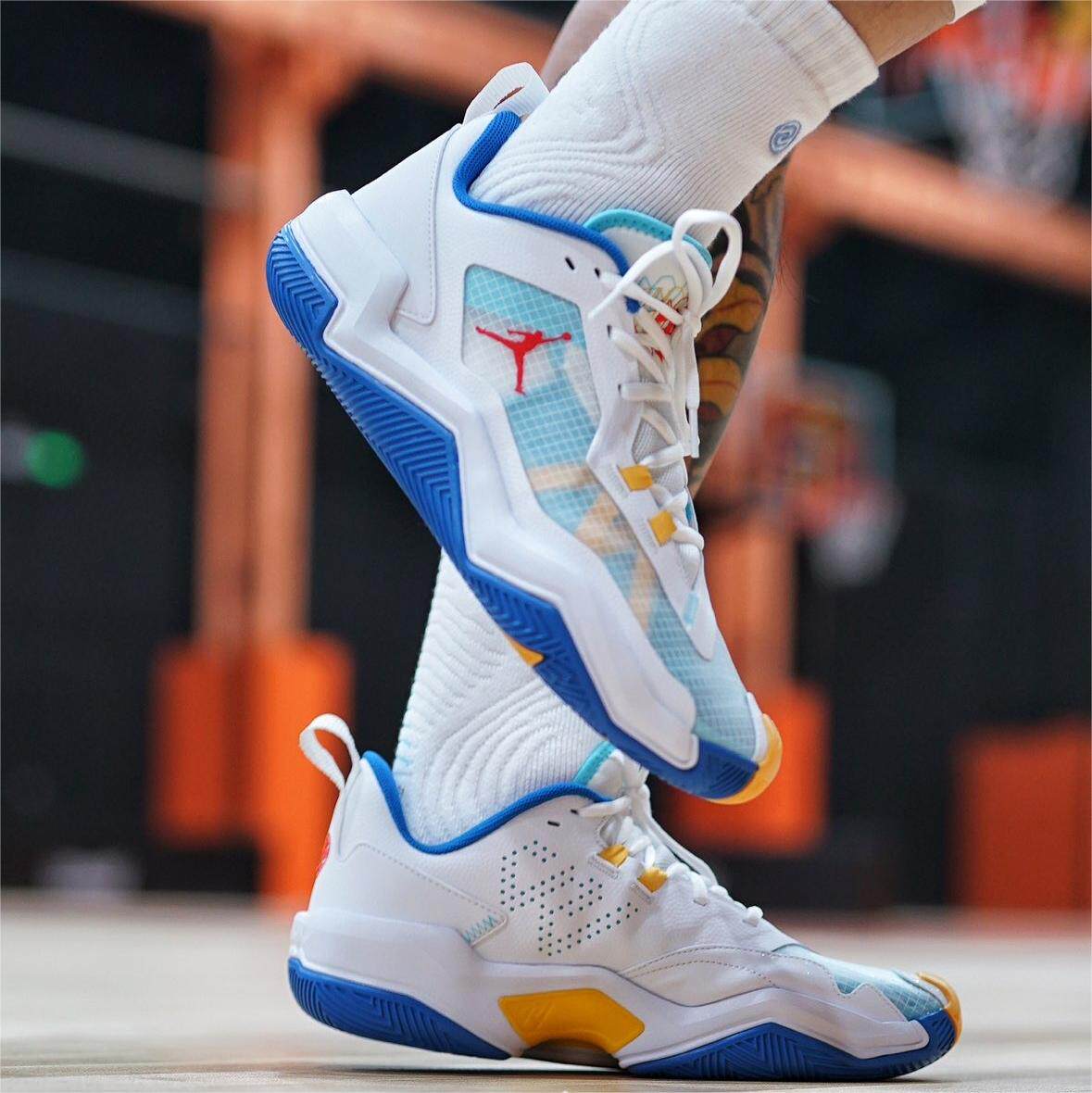 jordan one take 4 pf威少4代耐磨低帮实战篮球鞋白蓝do7192-164