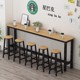 吧台桌奶茶店高脚桌可定制简约靠墙长条桌简易桌椅组合餐厅商用