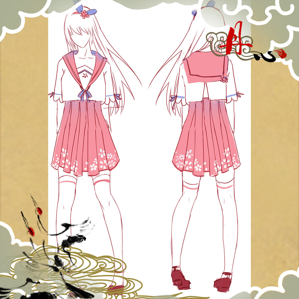 樱色 非制式原创jk制服 白璧阁  代售 框框设计|全款258