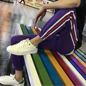 ins超火的hiphop运动裤子女夏学生韩版宽松bf原宿ulzzang百搭休闲