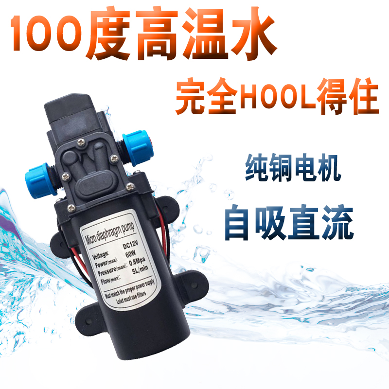 自吸泵抽水增压泵家用耐高温泵喷雾器水泵微型电动隔膜泵12v60w