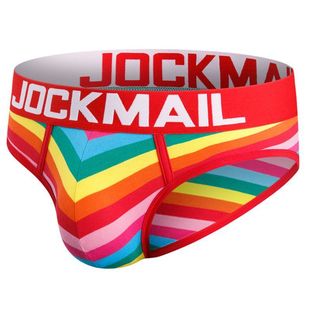 JOCKMAIL条纹男士内裤彩虹棉透气低腰男三角内裤短裤时尚