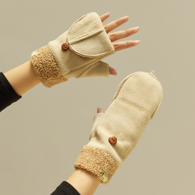 手套冬天女半指手套加绒-特价促销-优惠券领取-价格|多少钱|什么牌子
