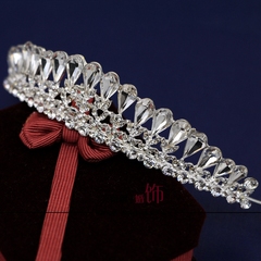 欧式赫本风新娘结婚皇冠项链三件套套装闪亮水钻发箍头饰特价包邮