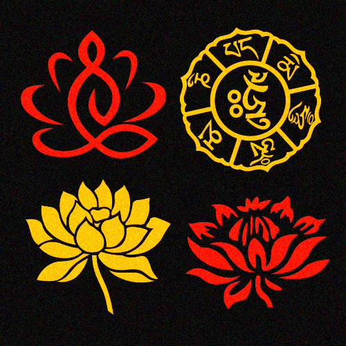 藏文油箱贴 菩提莲六字真言汽车贴纸 个性反光贴 莲花车贴