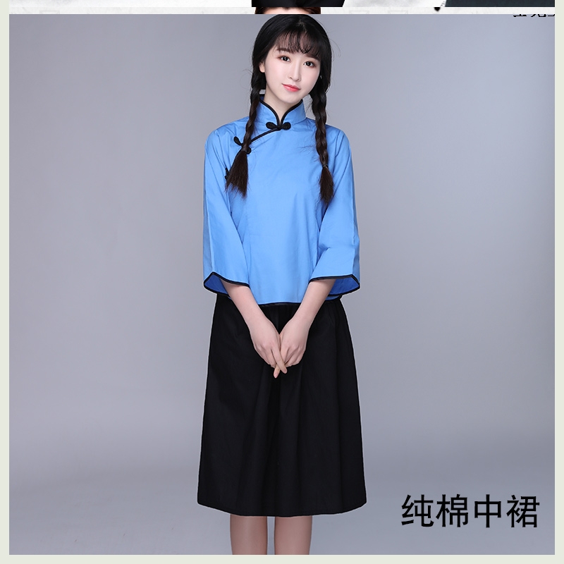 国学生装女五四青年装棉民国时期古装服装校服毕业服