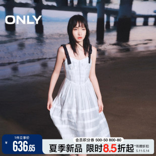 【油画裙】ONLY2024夏季新款度假风吊带蛋糕裙连衣裙女|124207053