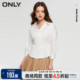 ONLY夏季时尚中国风蝙蝠七分袖短款V领衬衫女|123205019