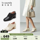 莱尔斯丹春季新款商场同款系带圆头粗跟脚踝靴子女鞋4T50901