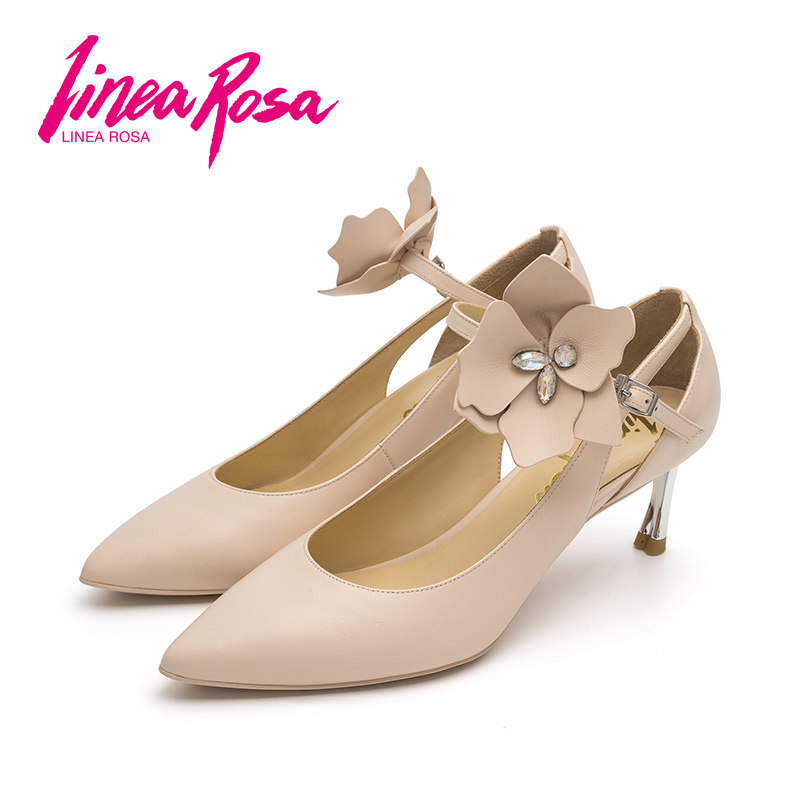 linea rosa 欧美风时尚玛丽珍尖头细跟高跟浅口女单鞋 9m61010