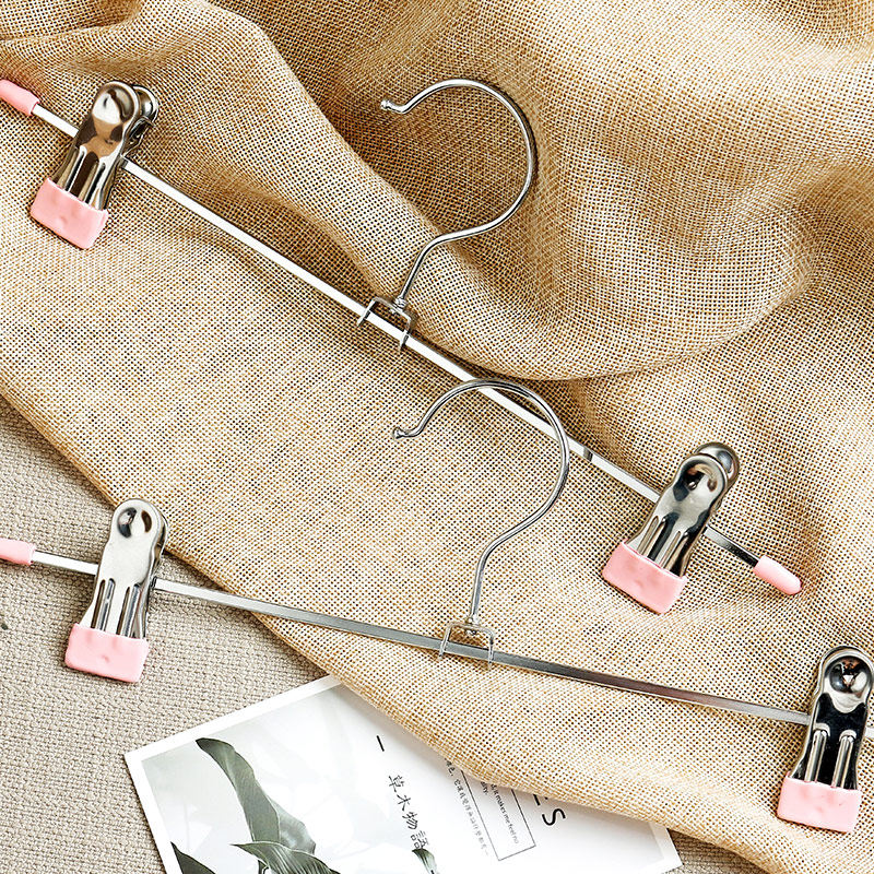 裤架裤夹家用无痕裤子衣架带夹子裤挂裤夹子裙子夹收纳10个不锈钢