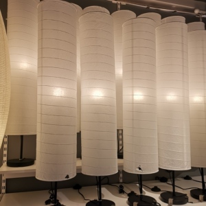 成都宜家赫尔莫落地灯北欧简约现代卧室客厅书房纸立灯饰国内代购