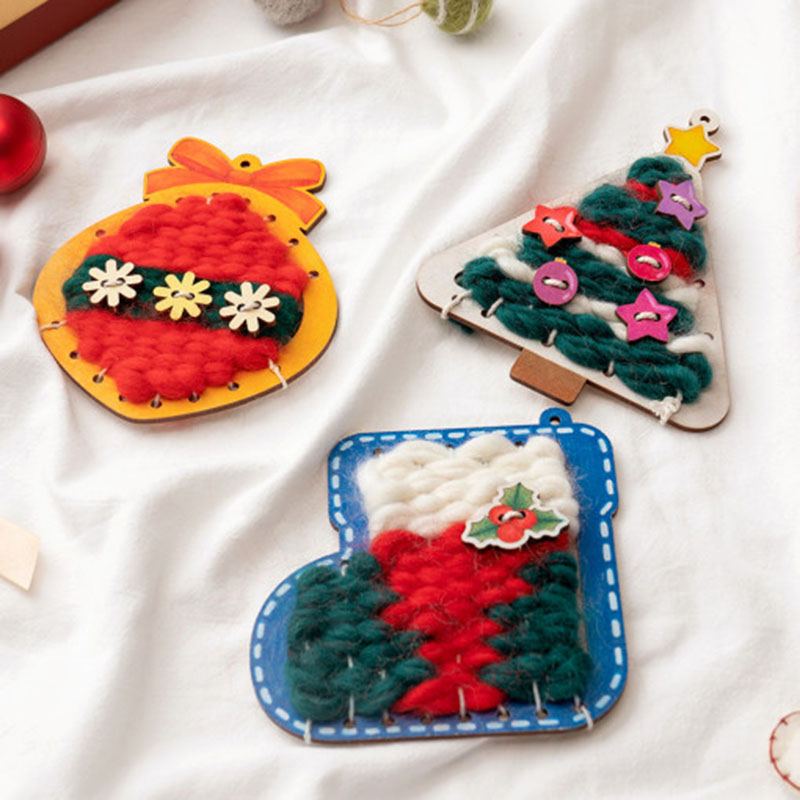 圣诞编织小礼物儿童创意diy手工制作材料包幼儿园美劳课玩具挂件