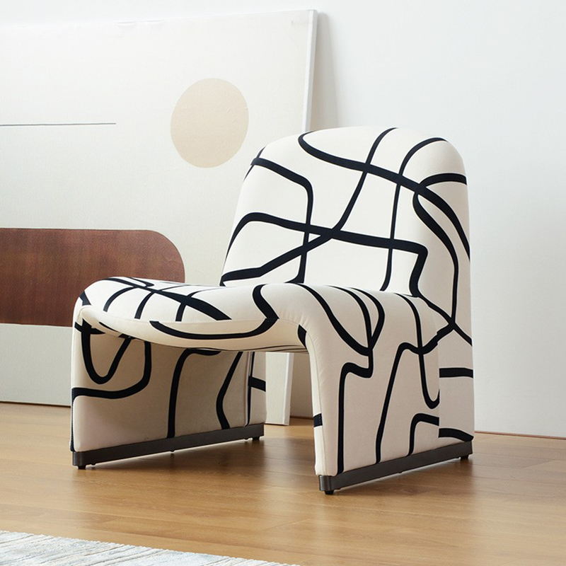 设计师创意单人沙发椅山丘休闲椅轻奢极简网红涂鸦定型棉休闲椅