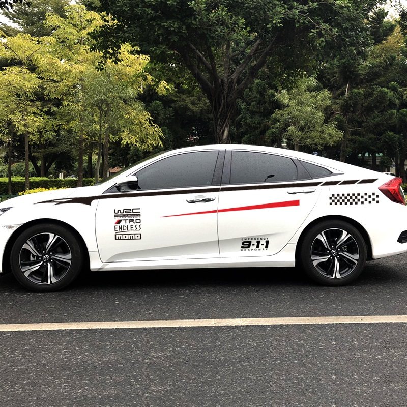 比亚迪f3车身拉花g3速锐g5l3秦f6改装饰贴汽车彩条腰线贴全车贴花