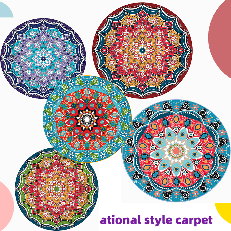 Bohemia circular carpet Northern Europe bedroom Hanging basket Mat Retro Ethnic style household Cradle Chairs Yoga Matin the Home Fabric , Carpet category - from Buy2taobao.com to provide professional Taobao agent buy service