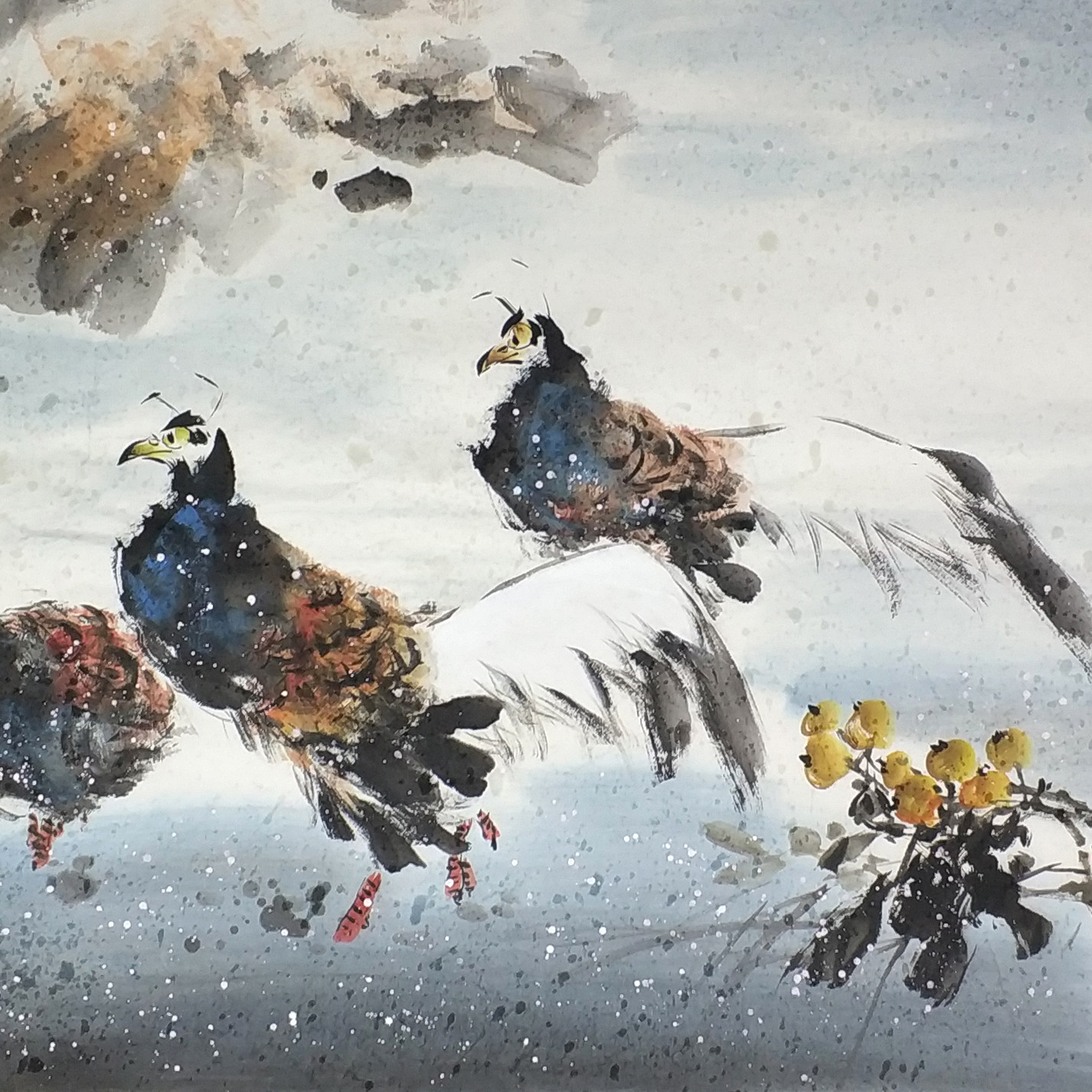 【即拍即得】 王国声 《春皎飞雪》 四尺精品花鸟